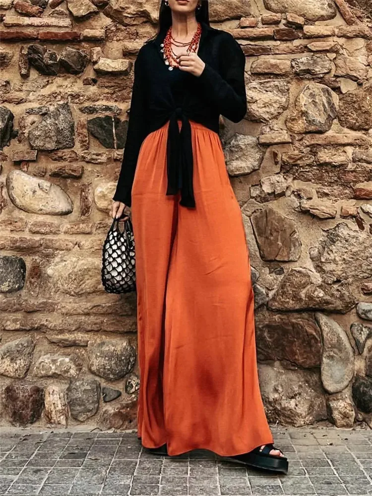 TRAF Pants For Women Baggy Wide Leg Pants Sets High Waist Beach Trousers Streertwear Casual Pants Y2k Summer Woman Trousers 
TRAF Pants For Women Baggy Wide Leg Pants Sets High Waist Beach Trousers Streertwear Casual Pants Y2k Summer Woman Trousers