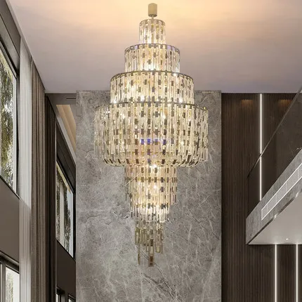 Modern Luxury Crystal Chandeliers Lights Fixture Unique Design American LED Hanging Lamp Big Long European Indoor Droplight
Modern Luxury Crystal Chandeliers Lights Fixture Unique Design American LED Hanging Lamp Big Long European Indoor Droplight
