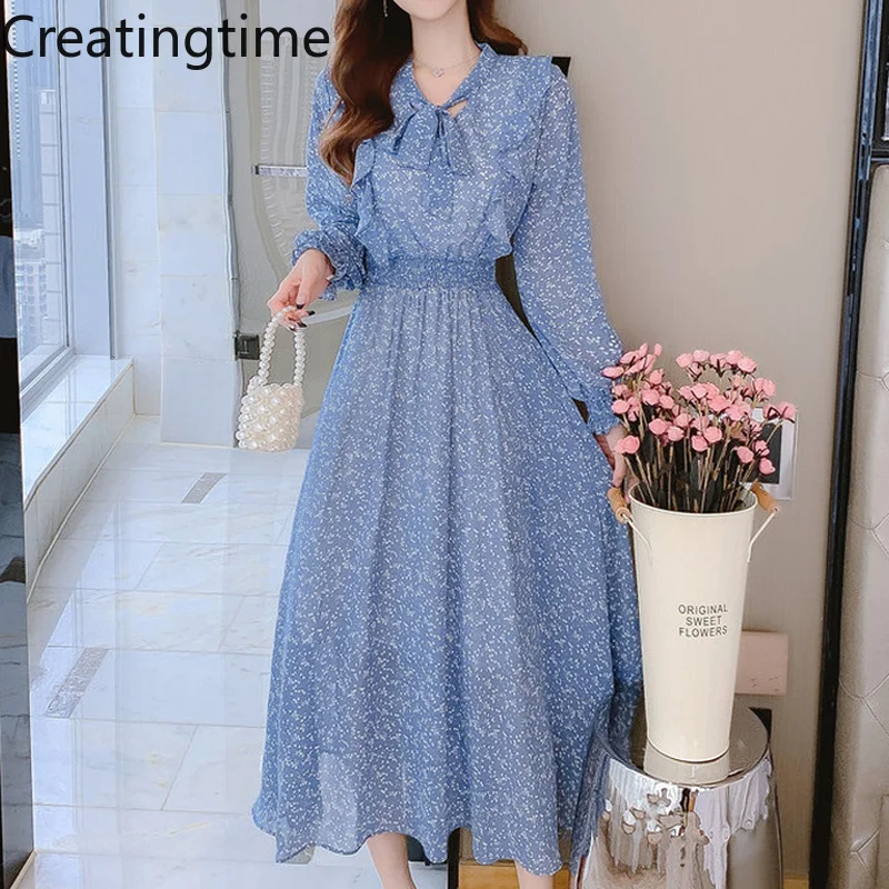 Creatingtime 2022 Spring New V-neck Ruffled Chiffon Floral Pleated Long Sleeve Temperament High-waist Dress Women Fashion GA901
Creatingtime 2022 Spring New V-neck Ruffled Chiffon Floral Pleated Long Sleeve Temperament High-waist Dress Women Fashion GA901
