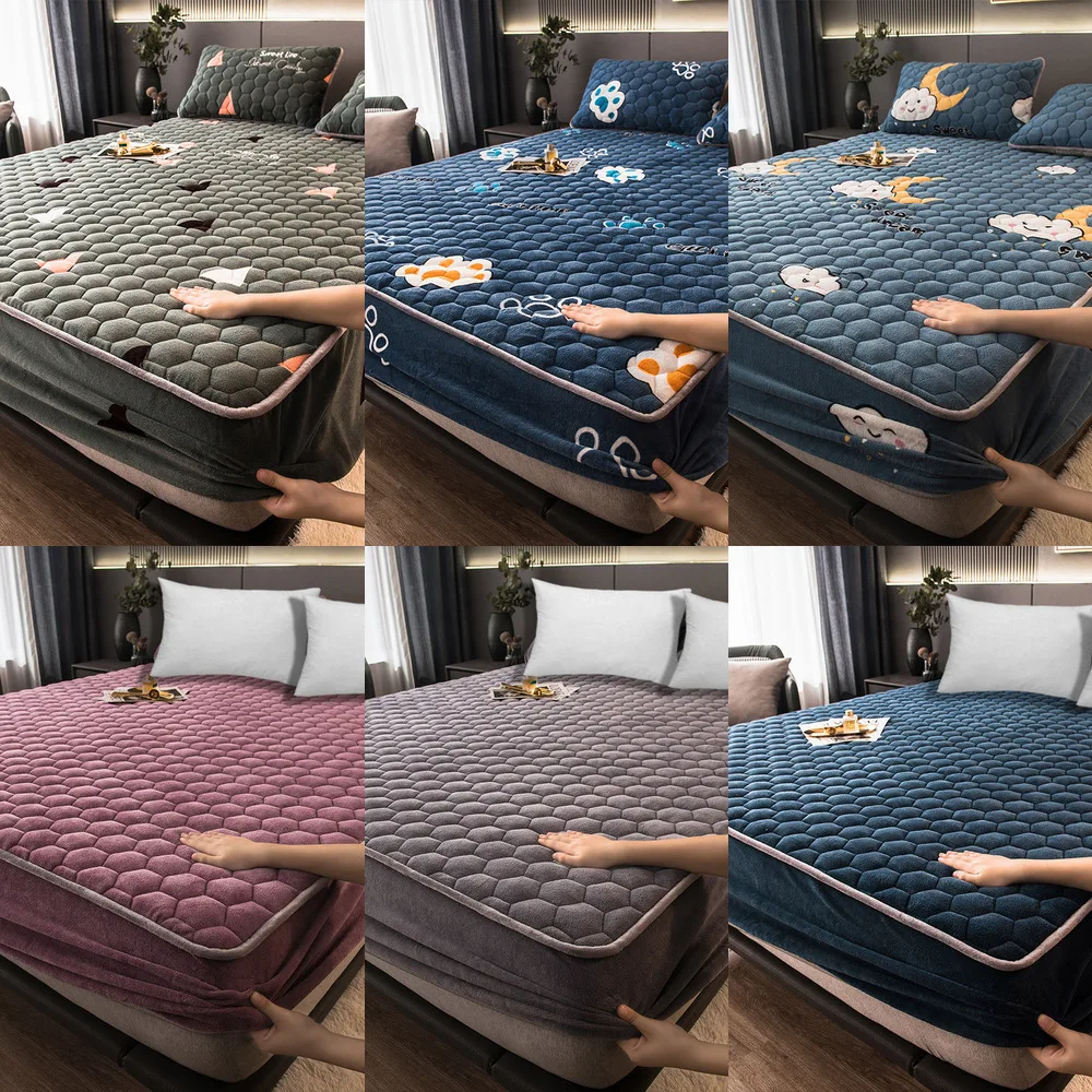 Winter Warm Fitted Sheet Honeycomb Bed Linen Quilted Elastic Band Mattress Cover King Size Bed Sheet Bedspreads No Pillowcase
Winter Warm Fitted Sheet Honeycomb Bed Linen Quilted Elastic Band Mattress Cover King Size Bed Sheet Bedspreads No Pillowcase