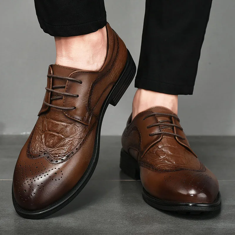 Genunie Leather Shoes for Men Lace Up Oxfords Brogue Shoes Formal Party Wedding Office Business Casual Men Leather Shoes
Genunie Leather Shoes for Men Lace Up Oxfords Brogue Shoes Formal Party Wedding Office Business Casual Men Leather Shoes