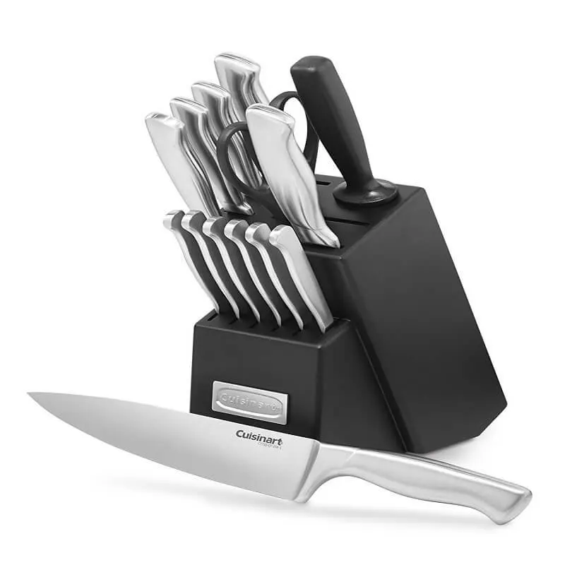 

15pc Stainless Steel Hollow Handle Cutlery Block Set Kitchen knives Chef knife Cook Set Chef Utility Slicer Vegetable Peeler