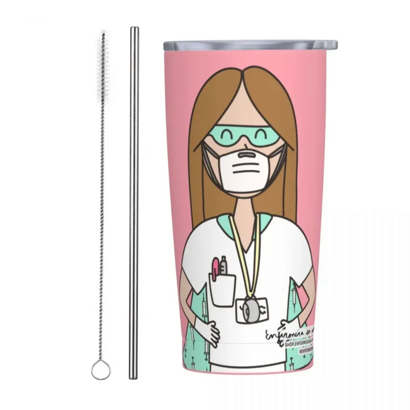 Enfermera En Apuros 20 Oz Tumbler Nurse Vacuum Insulated Travel Thermal Cup with Lid and Straw Stainless Steel Double Wall Mugs
Enfermera En Apuros 20 Oz Tumbler Nurse Vacuum Insulated Travel Thermal Cup with Lid and Straw Stainless Steel Double Wall Mugs