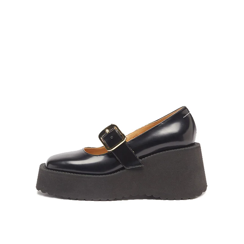 2022 Spring Women's Shoes British Style Vintage Leather Muffin Bottom One-Line Buckle Square Head Shallow Mouth Platform Heels
2022 Spring Women's Shoes British Style Vintage Leather Muffin Bottom One-Line Buckle Square Head Shallow Mouth Platform Heels