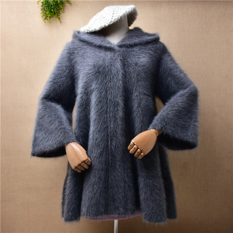 1.7KG female women autumn winter clothing mink cashmere knitted hooded long flare sleeves loose cardigan angora fur coat sweater
1.7KG female women autumn winter clothing mink cashmere knitted hooded long flare sleeves loose cardigan angora fur coat sweater