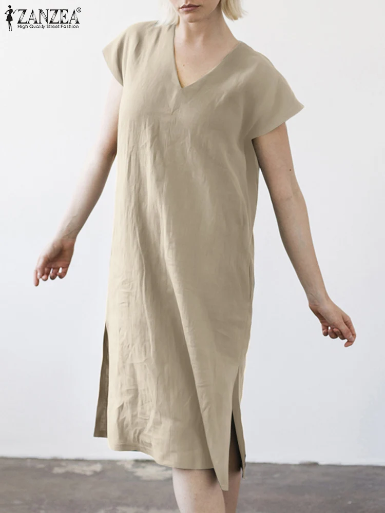 ZANZEA Summer Fashion Solid Color Dress Women Short Sleeve V-Neck Midi Vestidos Holiday Loose Pockets Robe Work OL Sundress 2023
ZANZEA Summer Fashion Solid Color Dress Women Short Sleeve V-Neck Midi Vestidos Holiday Loose Pockets Robe Work OL Sundress 2023