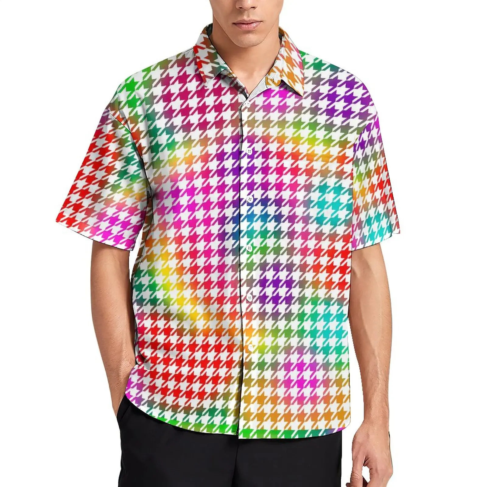 Houndstooth Psychedelic Loose Shirt Men Vacation Colorful Print Casual Shirts Hawaiian Custom Short-Sleeve Cool Oversize Blouses
Houndstooth Psychedelic Loose Shirt Men Vacation Colorful Print Casual Shirts Hawaiian Custom Short-Sleeve Cool Oversize Blouses