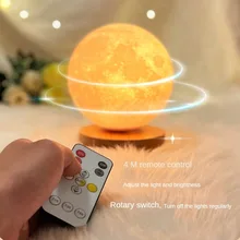 3D Night Light Remote Control Bluetooth Music LED Mini Table Lamp Dormitory Magnetic Absorption Suspended Lunar Starry Sky Lamps