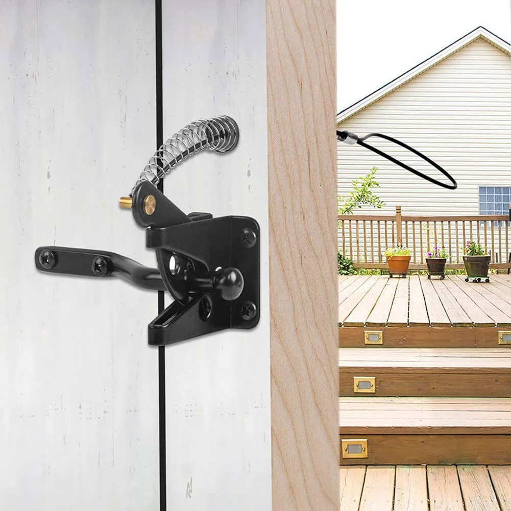Latch Gate Latch Fences Gate Gate Cable Pull Self Locking Spring Yard Fences 1 Set Adjustable Black Carbon Steel
Latch Gate Latch Fences Gate Gate Cable Pull Self Locking Spring Yard Fences 1 Set Adjustable Black Carbon Steel