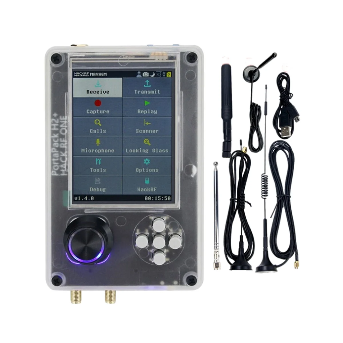 

3.2 Inch Touch Screen LCD Display Portapack H2 Radio Transceiver 1MHz-6GHz Antenna Receiving Frequency Range