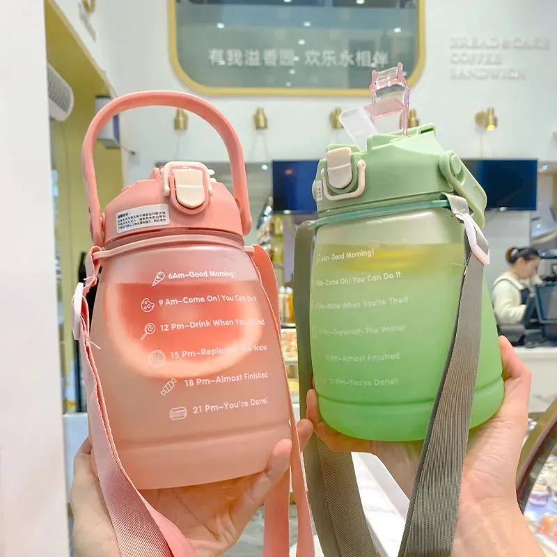 Kawaii Water Bottles 1.3L Leak-proof Plastic Large Capacity Outdoor Camping Portable Cold Kettle Student Drink Bottle With Straw
Kawaii Water Bottles 1.3L Leak-proof Plastic Large Capacity Outdoor Camping Portable Cold Kettle Student Drink Bottle With Straw