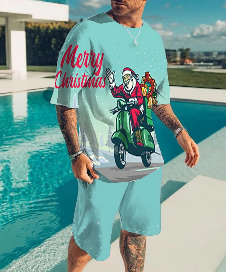 Summer Men's Fashion Tracksuit Street Suit Santa Claus 3D Printed T-Shirt Casual Wear Fitness Activewear 2-Piece Set
Summer Men's Fashion Tracksuit Street Suit Santa Claus 3D Printed T-Shirt Casual Wear Fitness Activewear 2-Piece Set
