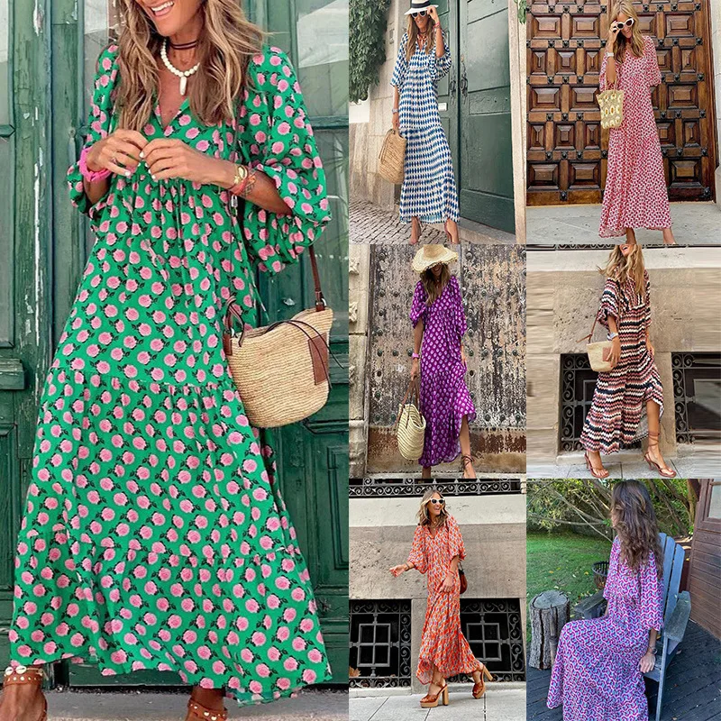 Women New Loose Floral Vintage Hole Ruffles Befree Boho Half Sleeve Dress Large Big Summer Party Elegant Maxi Dresses
Women New Loose Floral Vintage Hole Ruffles Befree Boho Half Sleeve Dress Large Big Summer Party Elegant Maxi Dresses
