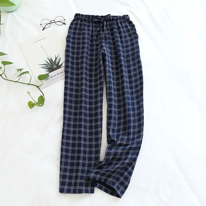 Pajamas Bottoms Couple Crepe Plaid Cotton Yarn Casual Pants Home Trousers Men/Women Simple Style Four Seasons Sleep Home Wear
Pajamas Bottoms Couple Crepe Plaid Cotton Yarn Casual Pants Home Trousers Men/Women Simple Style Four Seasons Sleep Home Wear