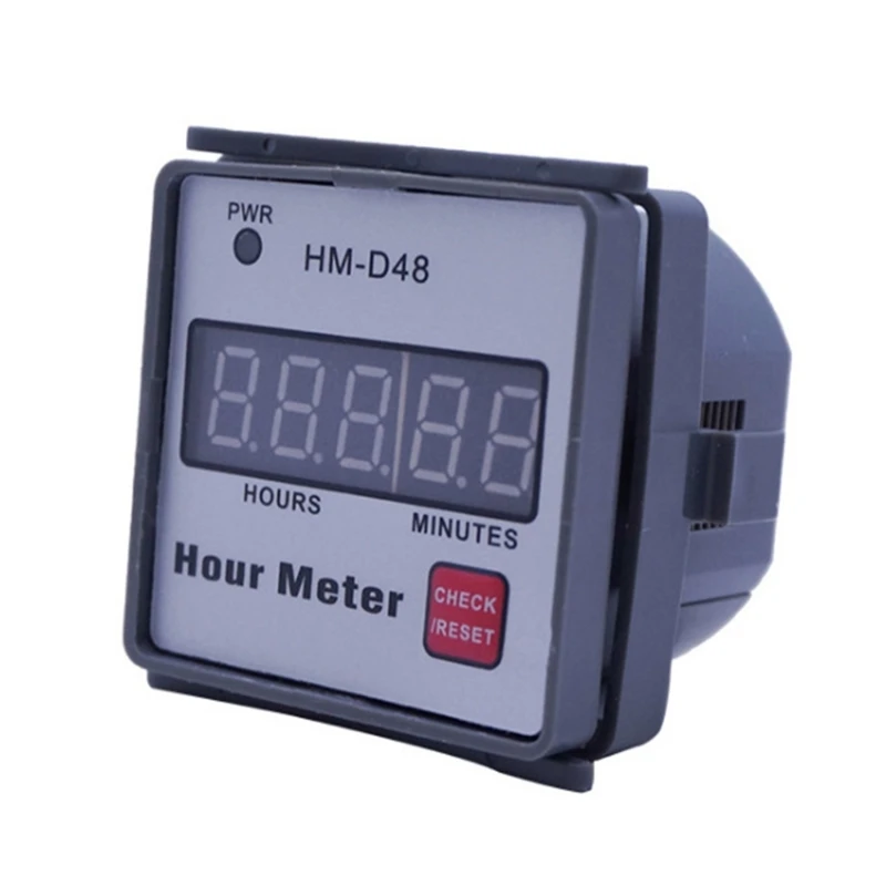 

Digital Hourmeter AC 220V HM-D48 0‑999.99h Timer Universal Hour Meter Gauge for Lawn Mower Generator Farm Tractor Motor B03D
