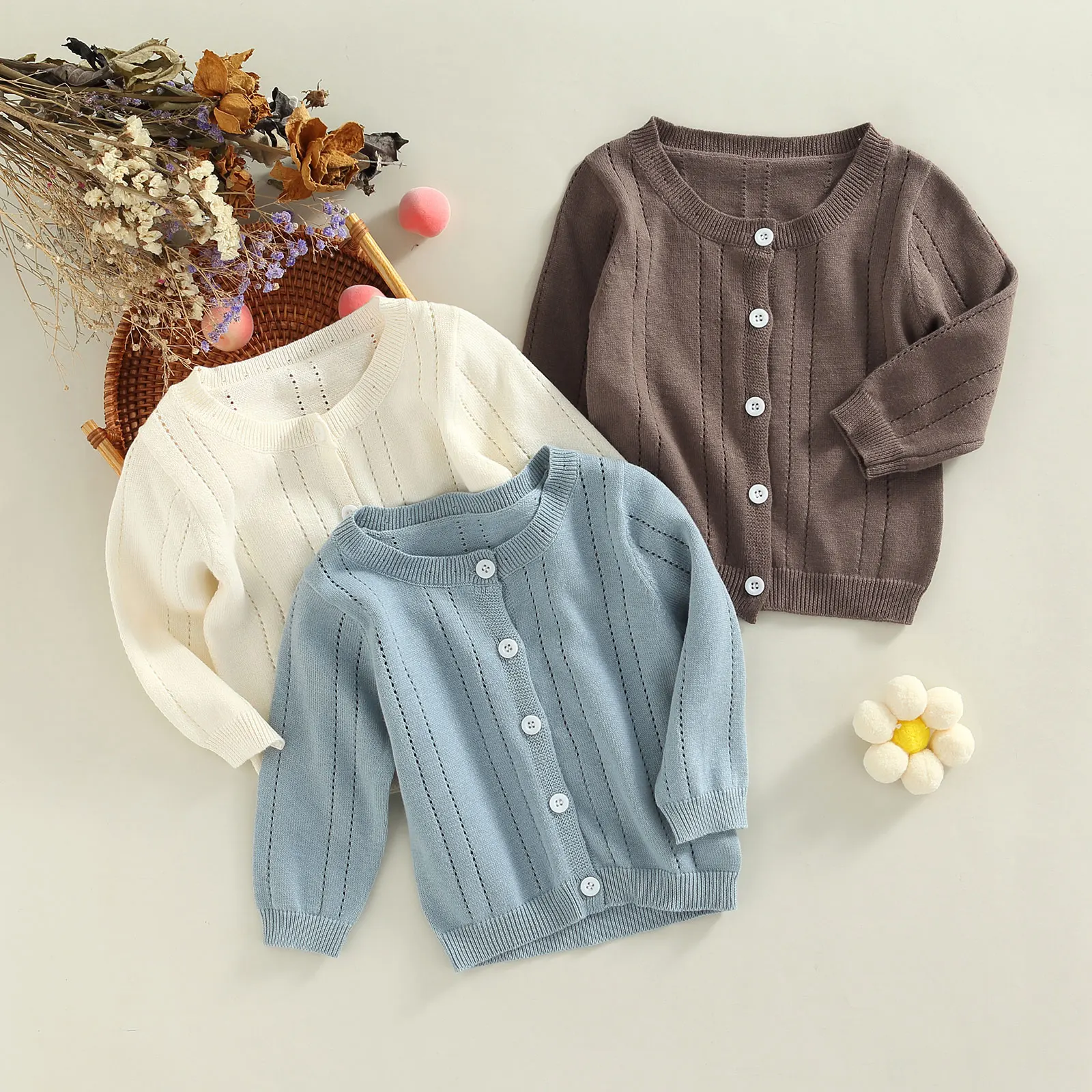 Toddler Baby Girls Boys Long Sleeve Knitted Cardigan Fashion Solid Color Hollow Round Neck Sunscreen Coat Tops 0-3T
Toddler Baby Girls Boys Long Sleeve Knitted Cardigan Fashion Solid Color Hollow Round Neck Sunscreen Coat Tops 0-3T