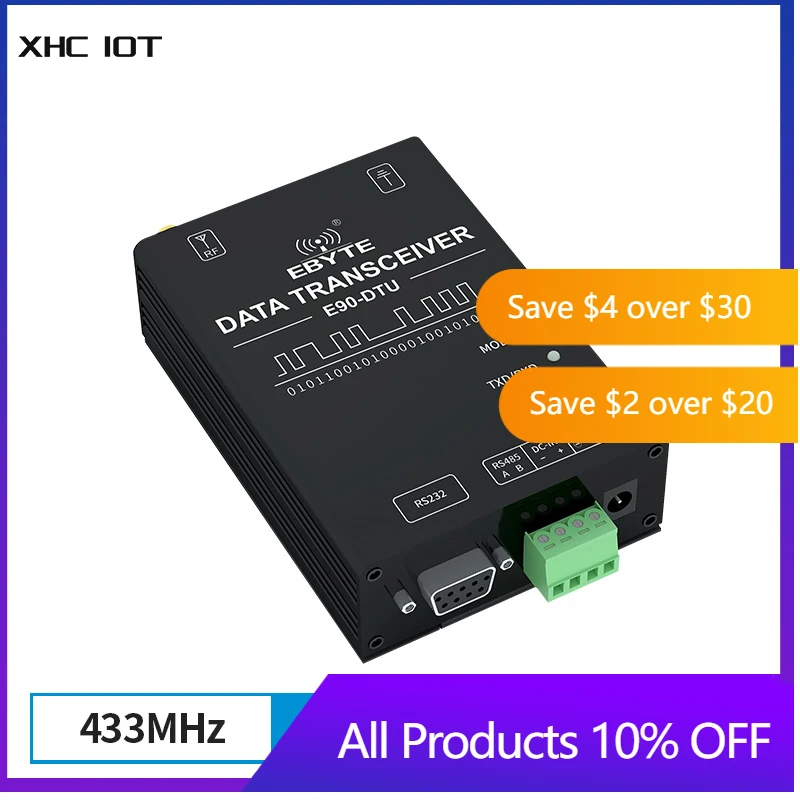 LoRa 433MHz SX1268 RS232 RS485 IoT RSSI Wireless Transceiver Modem for Intelligent agriculture XHCIOT E90-DTU(400SL22P)
LoRa 433MHz SX1268 RS232 RS485 IoT RSSI Wireless Transceiver Modem for Intelligent agriculture XHCIOT E90-DTU(400SL22P)