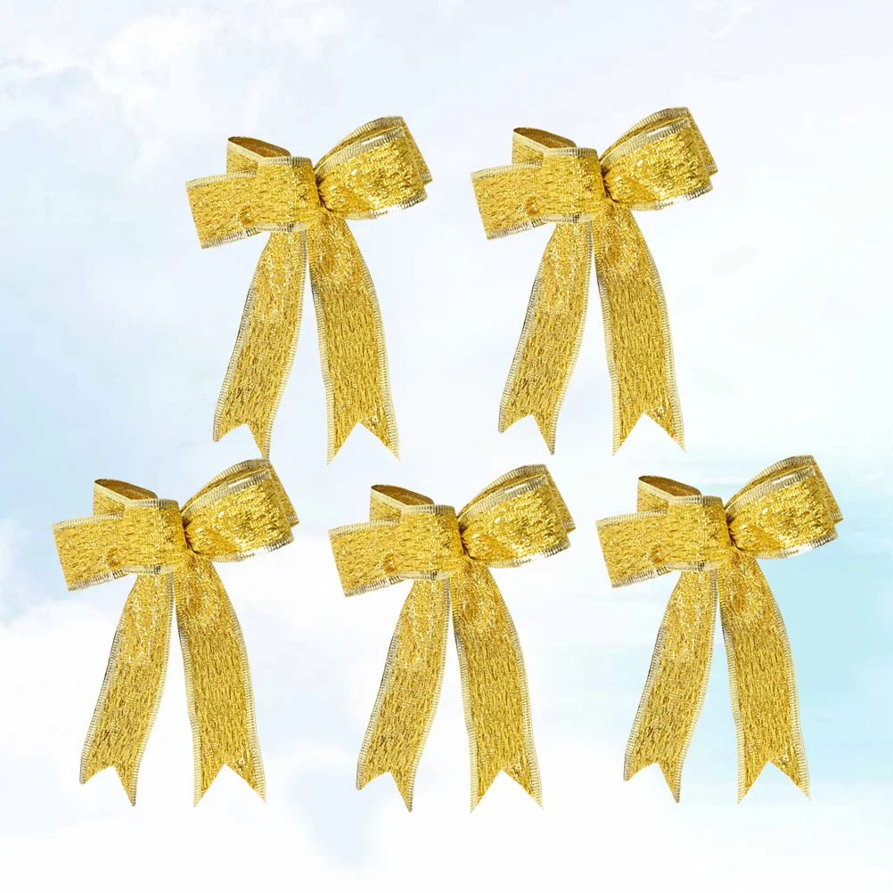 5pcs/Pack Glittering Fabric Christmas Ribbon Gift Knot Ribbon Ornaments for Christmas Tree Presents Decoration(Golden)
5pcs/Pack Glittering Fabric Christmas Ribbon Gift Knot Ribbon Ornaments for Christmas Tree Presents Decoration(Golden)