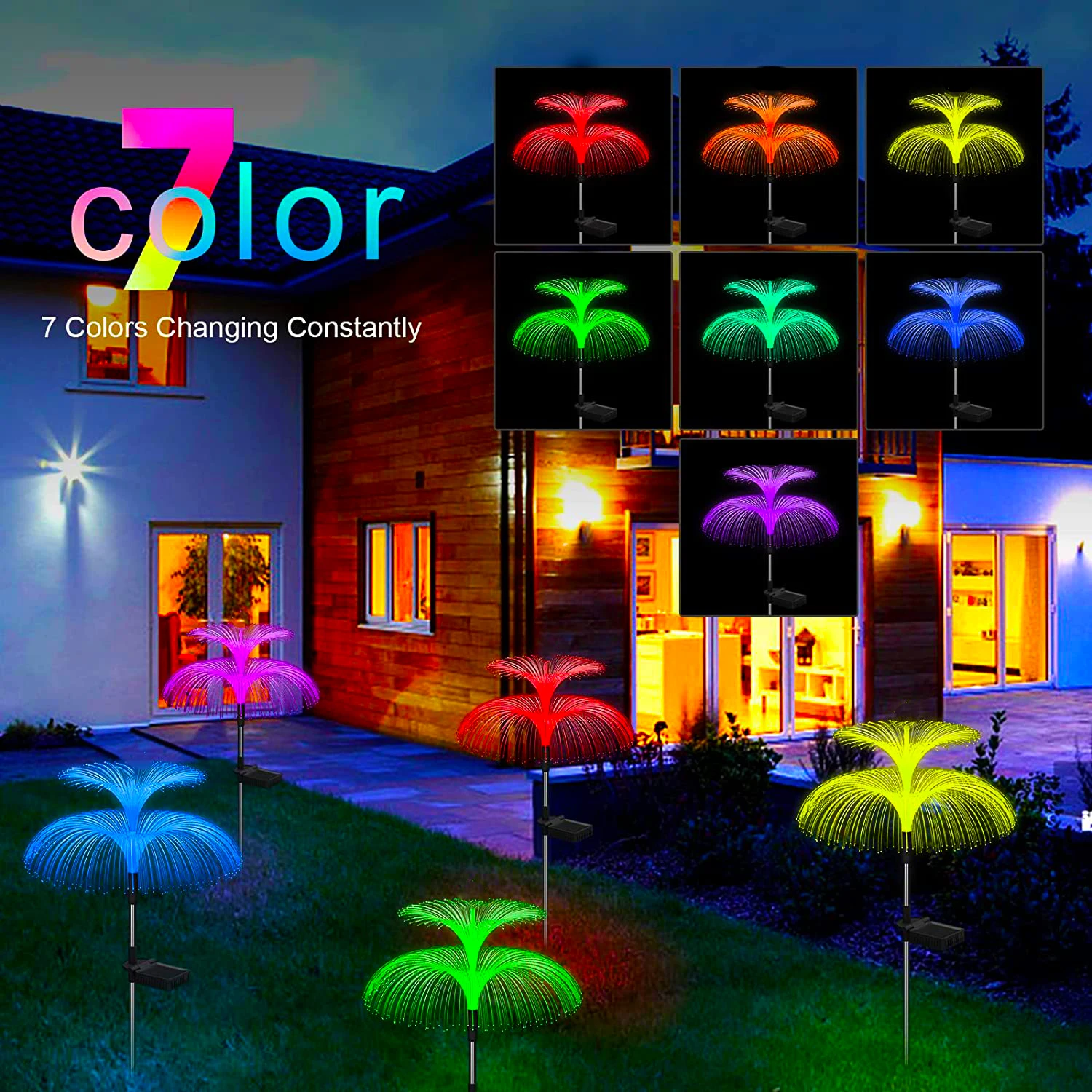 7 Colors Solar Garden Lights LED Double Solar Jellyfish Light Fiber Optic Lights Outdoor Waterproof Decor Lamp for Lawn Patio
7 Colors Solar Garden Lights LED Double Solar Jellyfish Light Fiber Optic Lights Outdoor Waterproof Decor Lamp for Lawn Patio
