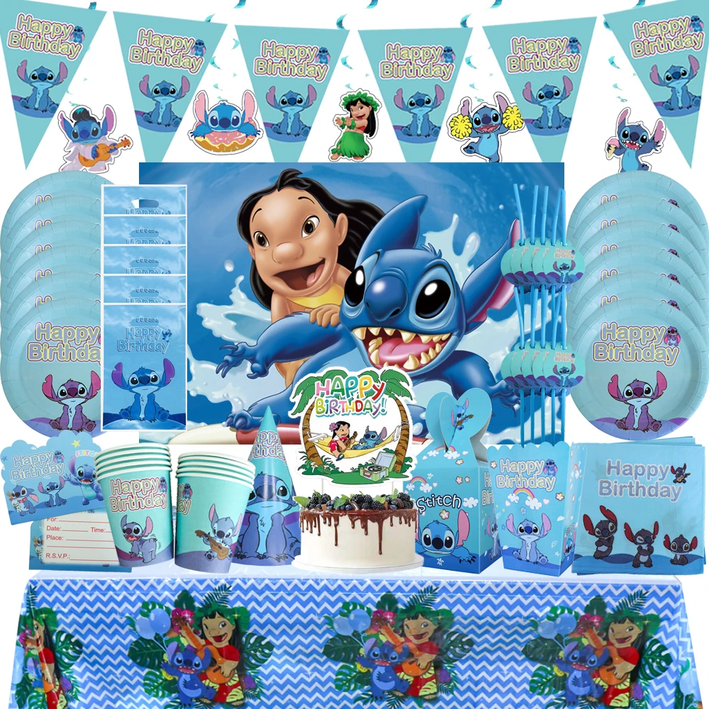 Boy&Girl's Stitch Birthday party Decoration Blue Stitch Balloons Banner Plate Cake Topper Kids Baby Shower Toys Party Supplies
Boy&Girl's Stitch Birthday party Decoration Blue Stitch Balloons Banner Plate Cake Topper Kids Baby Shower Toys Party Supplies