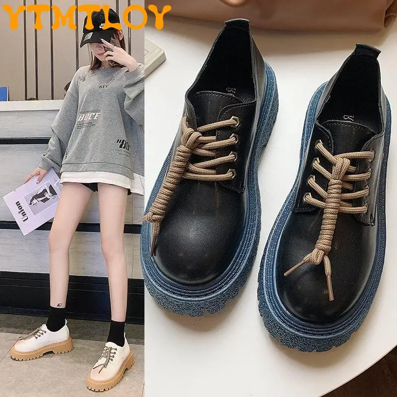 Small leather shoes women's spring and autumn Japanese thick-soled Korean version of the round toe increase retro style Baita fa
Small leather shoes women's spring and autumn Japanese thick-soled Korean version of the round toe increase retro style Baita fa