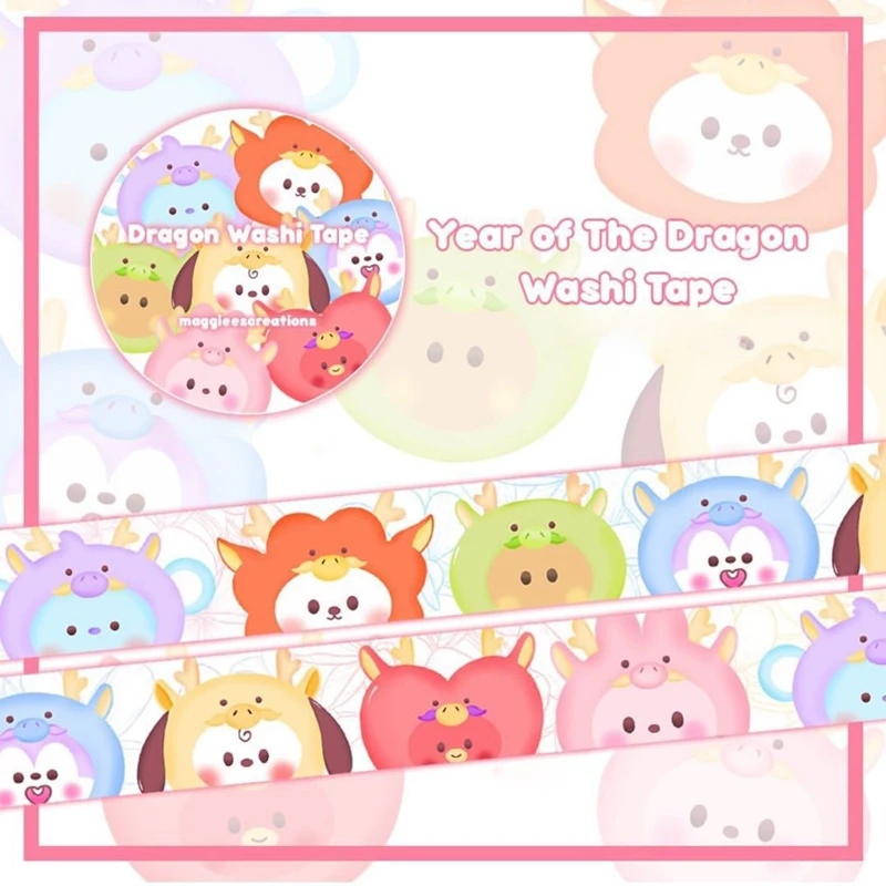 Корейская washi лента с животными 
Корейская washi лента с животными