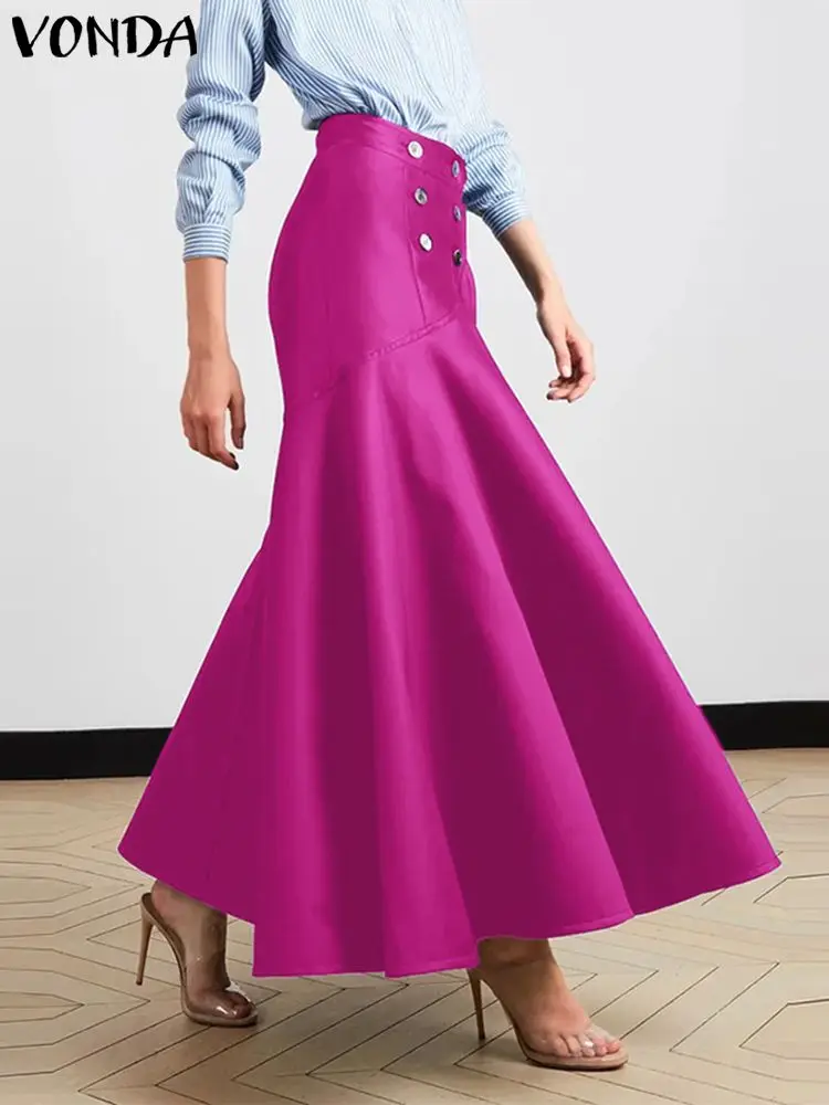 VONDA Elegant Women Fishtail Skirts 2023 Summer High Waist Casual Buttons Party Skirt Fashion Ruffled Satin Loose Maxi Bottoms
VONDA Elegant Women Fishtail Skirts 2023 Summer High Waist Casual Buttons Party Skirt Fashion Ruffled Satin Loose Maxi Bottoms