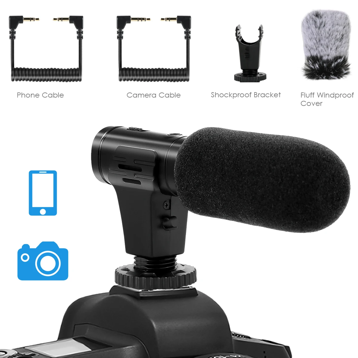 Camera Microphone Universal Video Microphone with Windscreens for Smartphones DSLR Cameras Camcorders Camera Microphone Camera
Camera Microphone Universal Video Microphone with Windscreens for Smartphones DSLR Cameras Camcorders Camera Microphone Camera
