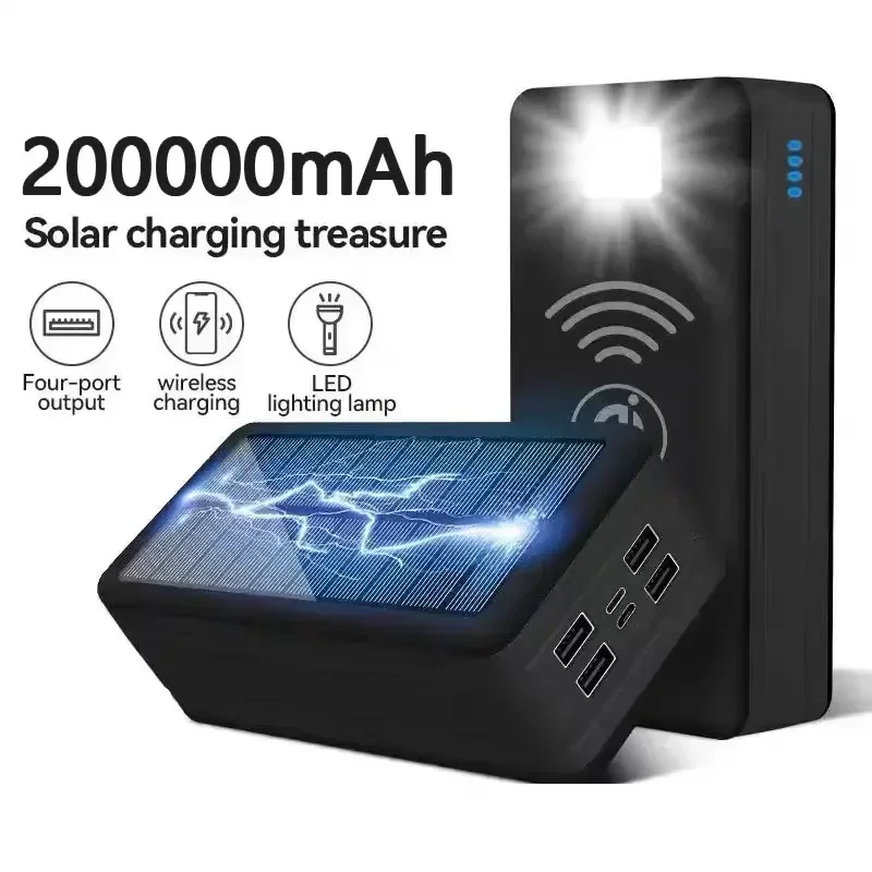 Solar Power Bank 200000mAh Solar Charging Mobile Phone Wireless Charging Large Capacity Battery External Battery Fast Charging
Solar Power Bank 200000mAh Solar Charging Mobile Phone Wireless Charging Large Capacity Battery External Battery Fast Charging