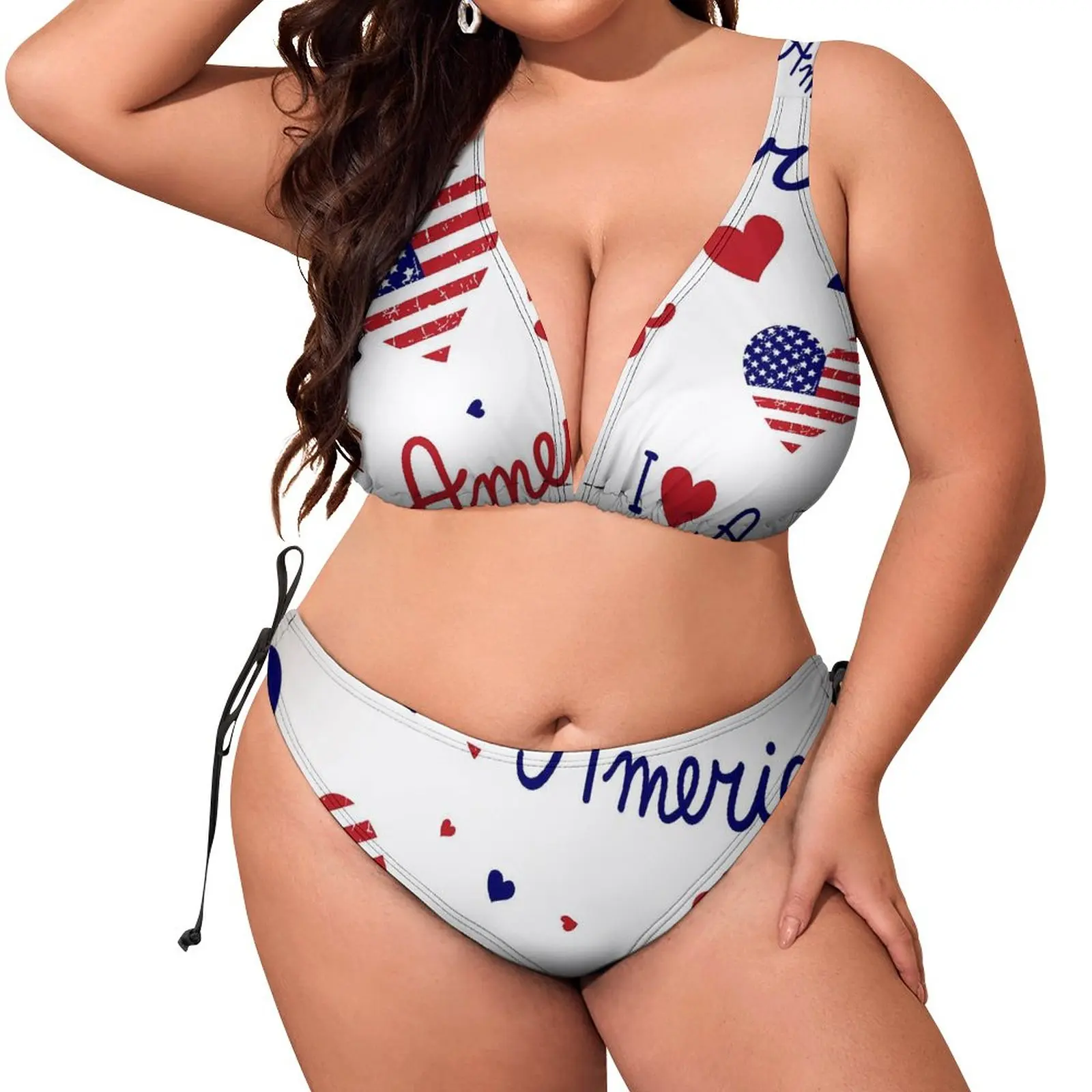 American Flag Bikini Swimsuit Sexy I Love USA Stars Swimwear Women Simple Bikini Set Push Up Feminine Bikinis Biquini Plus Size
American Flag Bikini Swimsuit Sexy I Love USA Stars Swimwear Women Simple Bikini Set Push Up Feminine Bikinis Biquini Plus Size