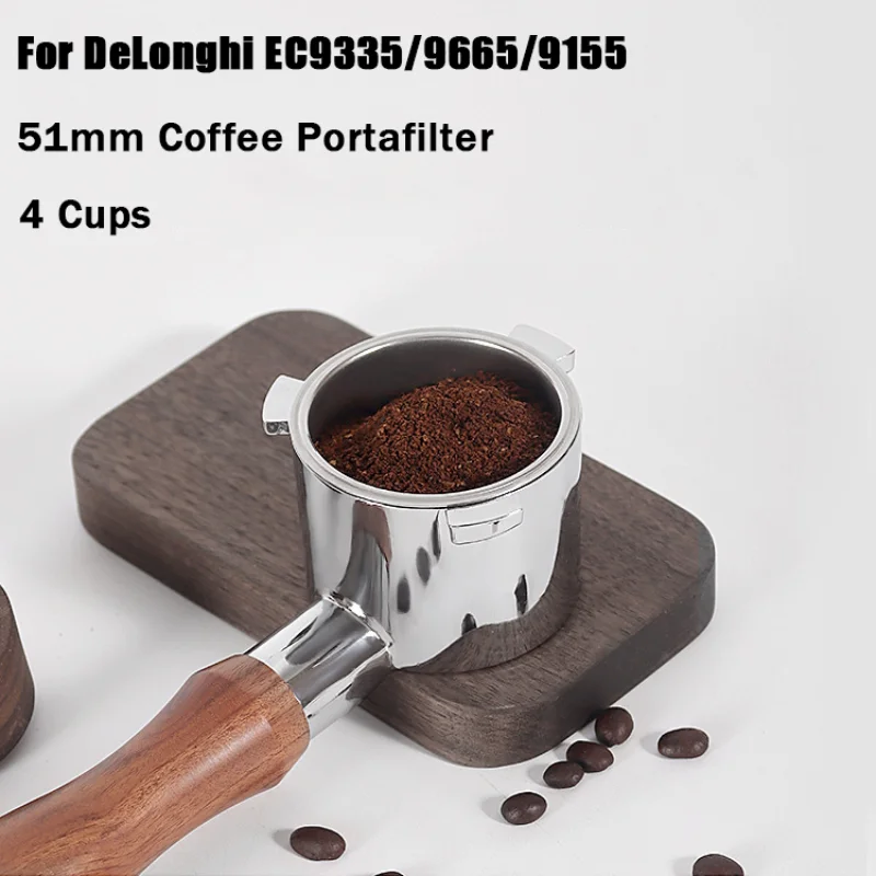 51mm Coffee Bottomless Portafilter for DeLonghi EC9335/9665/9155 Coffee Maker 4 Cups Basket Replacement Filter Barista Tools
51mm Coffee Bottomless Portafilter for DeLonghi EC9335/9665/9155 Coffee Maker 4 Cups Basket Replacement Filter Barista Tools