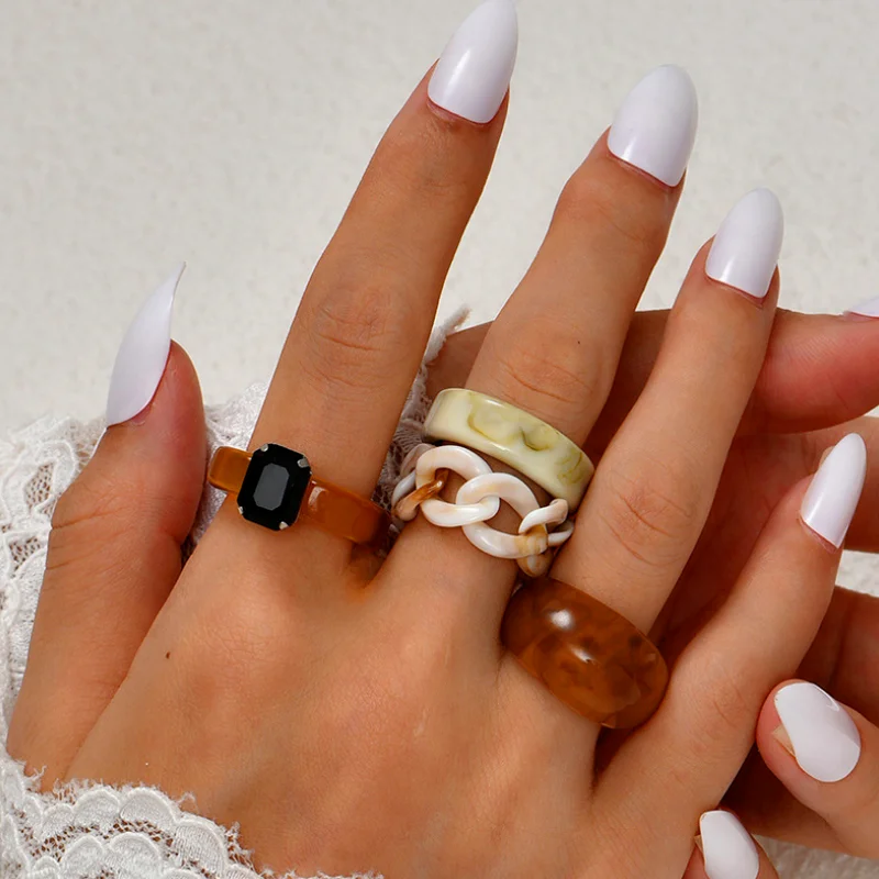 2022 TRENDY Korean Acrylic Rings Set for Women Simple Sweet Ring Fashion Jewelrly Gift
2022 TRENDY Korean Acrylic Rings Set for Women Simple Sweet Ring Fashion Jewelrly Gift