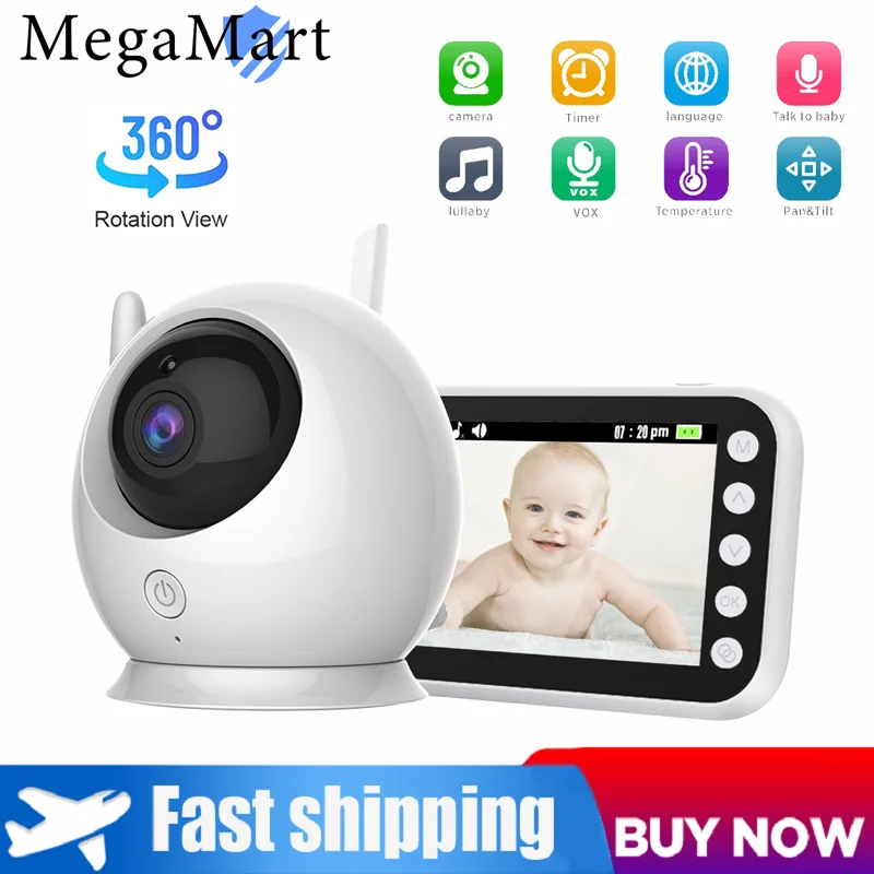4.3 Inch Wireless Baby Monitor Indoor Security Protection 360 ° Rotating Infrared Night Vision Voice Intercom 8 Lullaby Monitors
4.3 Inch Wireless Baby Monitor Indoor Security Protection 360 ° Rotating Infrared Night Vision Voice Intercom 8 Lullaby Monitors