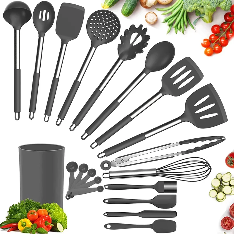 30 Pcs Silicone Cooking Utensil Set, Kitchen Utensils Cooking Utensils Set, Food Grade Silicone Spatula Set, BPA-Free, Non-stick
30 Pcs Silicone Cooking Utensil Set, Kitchen Utensils Cooking Utensils Set, Food Grade Silicone Spatula Set, BPA-Free, Non-stick