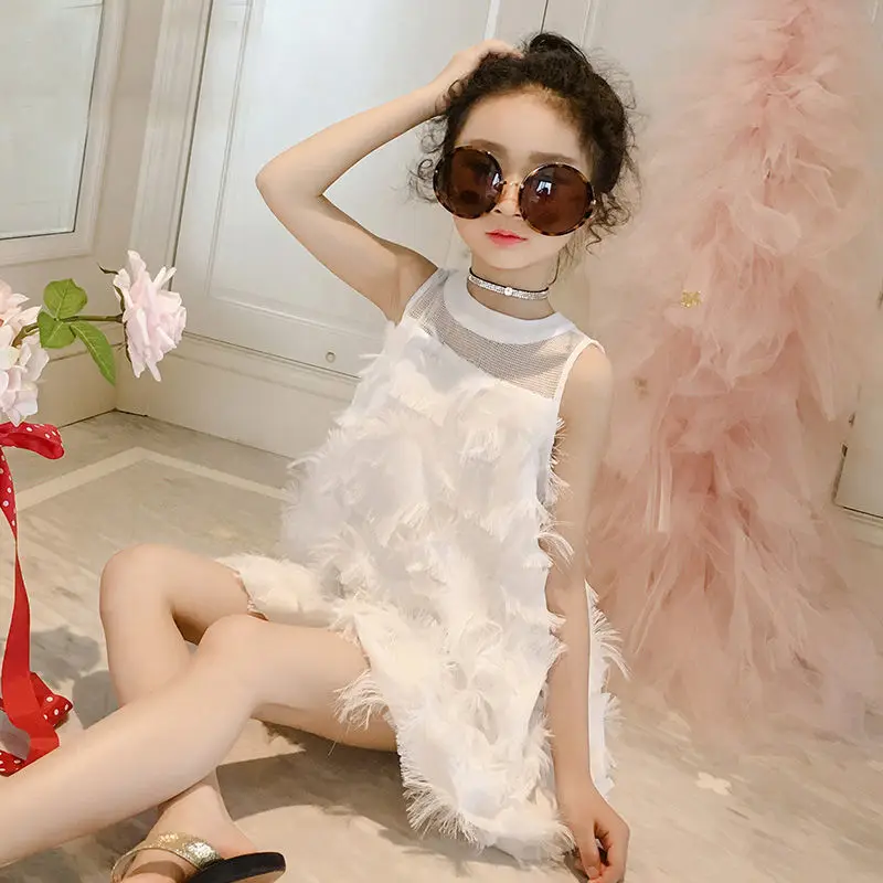 Girls Dress Summer New Children's Clothing Bohemian Net Yarn Vest White Feather Princess Fashion Dresses for Girl 2-12 Years Old
Girls Dress Summer New Children's Clothing Bohemian Net Yarn Vest White Feather Princess Fashion Dresses for Girl 2-12 Years Old