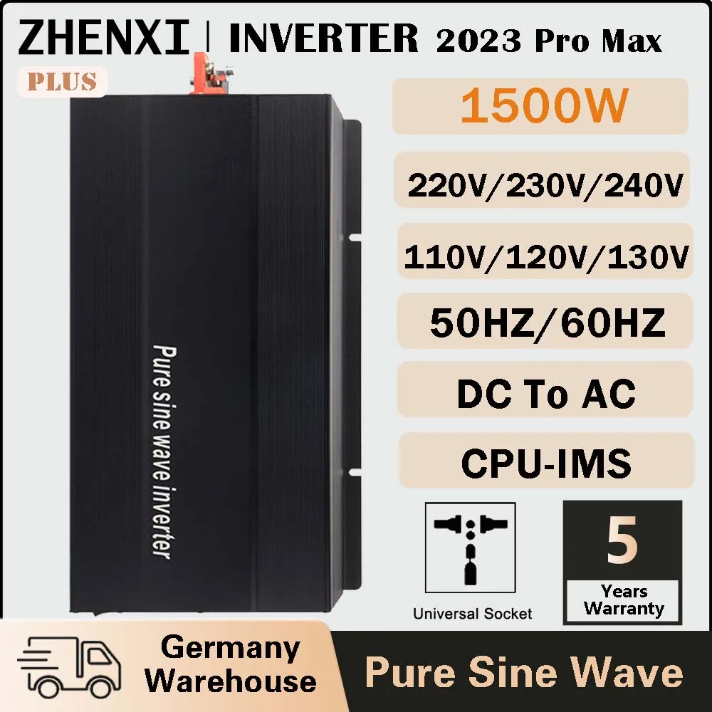 

Инвертор мощности ZHENXI с немодулированным синусоидальным сигналом, 1500 Вт, 12/24/48/96 в переменного тока, 100/110/120/220/230/240 В, 50 Гц/60 Гц, с ЖК-экраном