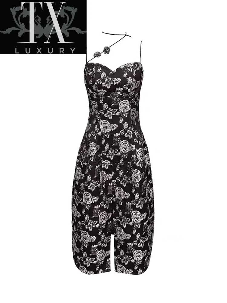 2022 Summer Ladies Vintage Chic Black Flower Print Sleeveless Bodycon Dress French Sexy V-neck Mini Vestidos Woman Clothes
2022 Summer Ladies Vintage Chic Black Flower Print Sleeveless Bodycon Dress French Sexy V-neck Mini Vestidos Woman Clothes