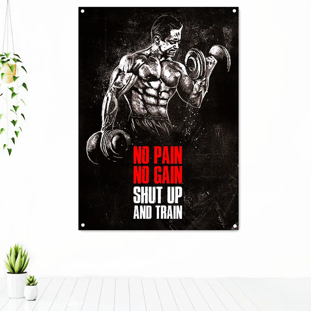 NO PAIN NO GAIN SHUT UP AND TRAIN Fitness Poster Wall Art Exercise Inspirational Tapestry Gym Workout Decorative Banner Flag
NO PAIN NO GAIN SHUT UP AND TRAIN Fitness Poster Wall Art Exercise Inspirational Tapestry Gym Workout Decorative Banner Flag