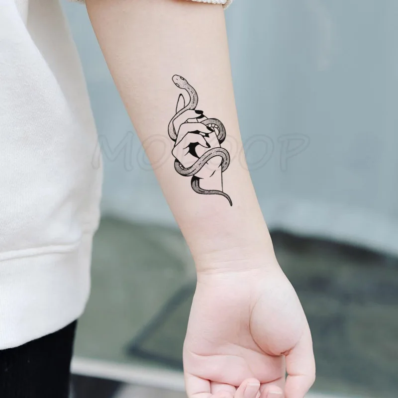 Waterproof Temporary Tattoo Stickers Black Hand Finger Snake Small Size Tatto Flash Tatoo Fake Tattoos for Man Kid Girl Women
Waterproof Temporary Tattoo Stickers Black Hand Finger Snake Small Size Tatto Flash Tatoo Fake Tattoos for Man Kid Girl Women