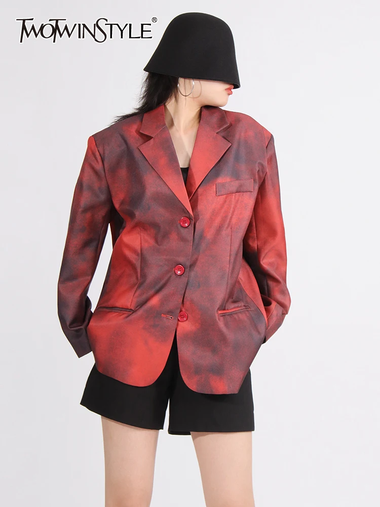 TWOTWINSTYLE Hit Color Vintage Blazers For Women Notched Collar Long Sleeve Loose Patchwork Button Blazer Female Fashion Clothes
TWOTWINSTYLE Hit Color Vintage Blazers For Women Notched Collar Long Sleeve Loose Patchwork Button Blazer Female Fashion Clothes