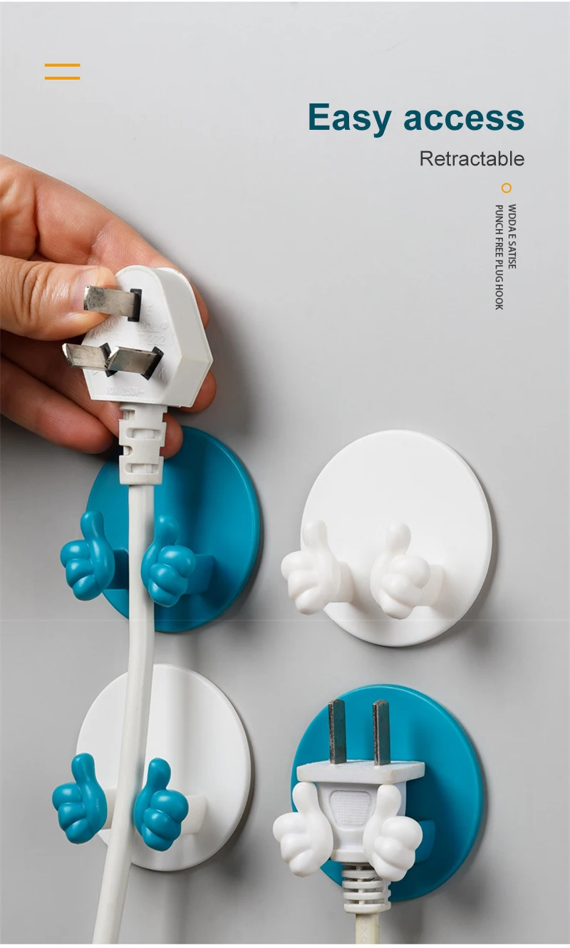 Punch-free Creative Thumb Plug Hook Strong Adhesive Kitchen Wall Storage Paste Hook Plug Bracket Kitchen Organizer Accessories
Punch-free Creative Thumb Plug Hook Strong Adhesive Kitchen Wall Storage Paste Hook Plug Bracket Kitchen Organizer Accessories
