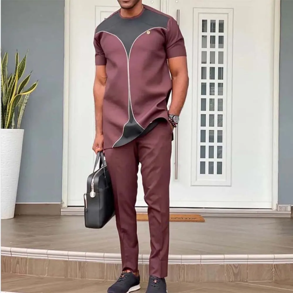 Fashion Men Two Piece Set Short Sleeve Contrast Color Casual Loose Atmosphere Fashion Black African Style Men's Suit Print Shirt
Fashion Men Two Piece Set Short Sleeve Contrast Color Casual Loose Atmosphere Fashion Black African Style Men's Suit Print Shirt