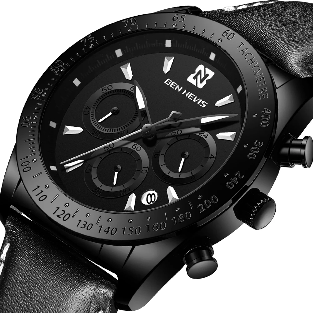 Ben Nevis Men Quartz Sport Watches Multi-Function Three-Eye Small Dial Waterproof Timing Stopwatch Date Men Leather Watch Clock
Ben Nevis Men Quartz Sport Watches Multi-Function Three-Eye Small Dial Waterproof Timing Stopwatch Date Men Leather Watch Clock