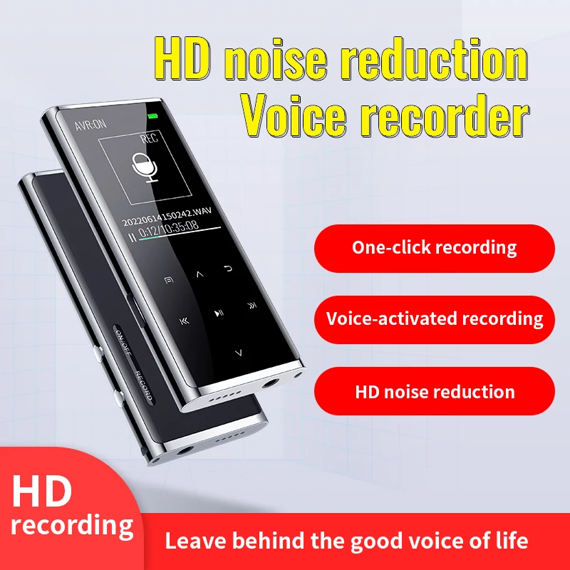 

Digital Voice Activated Recorder Dictaphone Long Distance Audio Recording MP3 Player Noise Reduction WAV Record With IPS Screen
