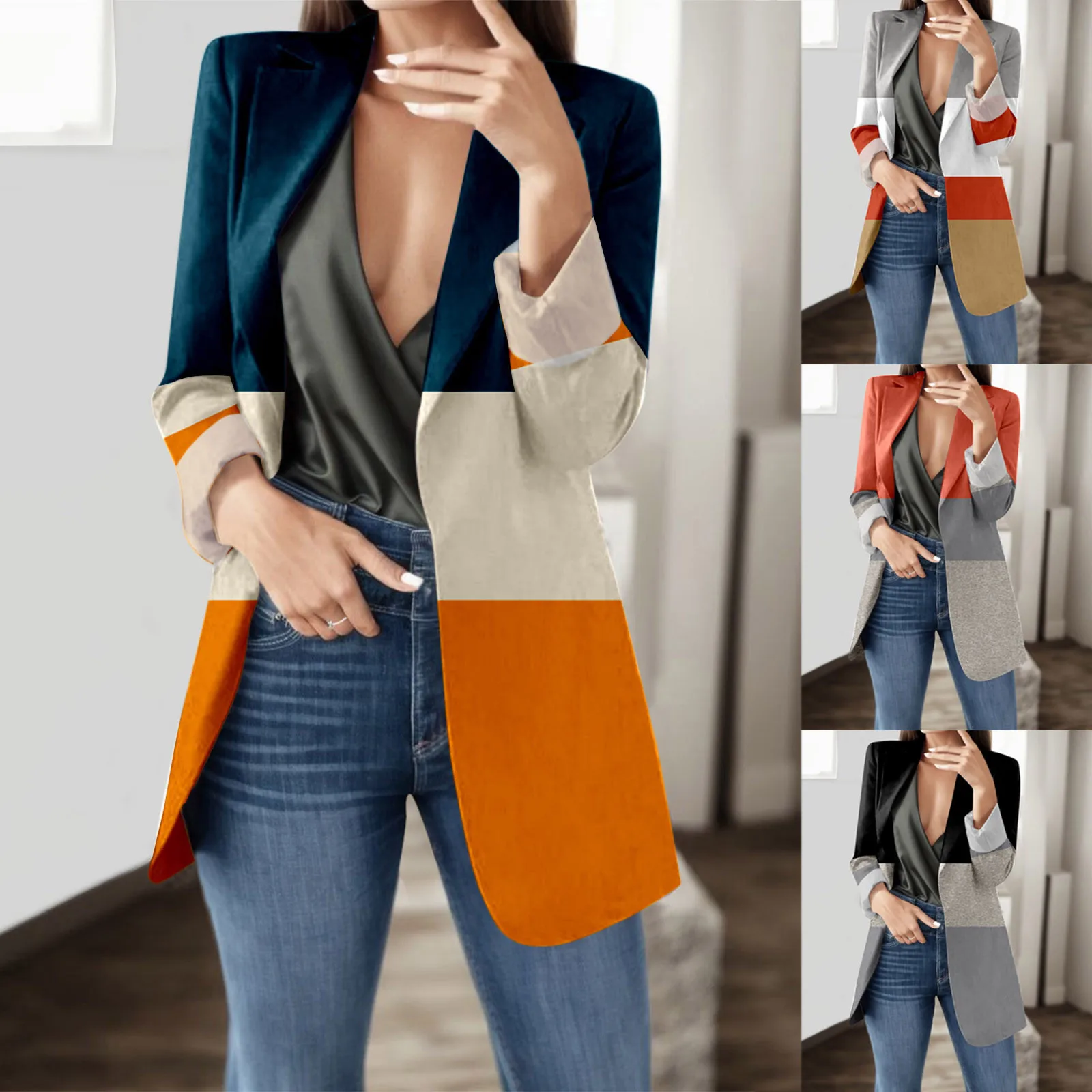 Women Autumn And Winter Casual Fashion Slim Jacket Cardigan Jacket Long Sleeve Printed Lapel Jacket Womens Jacket Elegant
Women Autumn And Winter Casual Fashion Slim Jacket Cardigan Jacket Long Sleeve Printed Lapel Jacket Womens Jacket Elegant