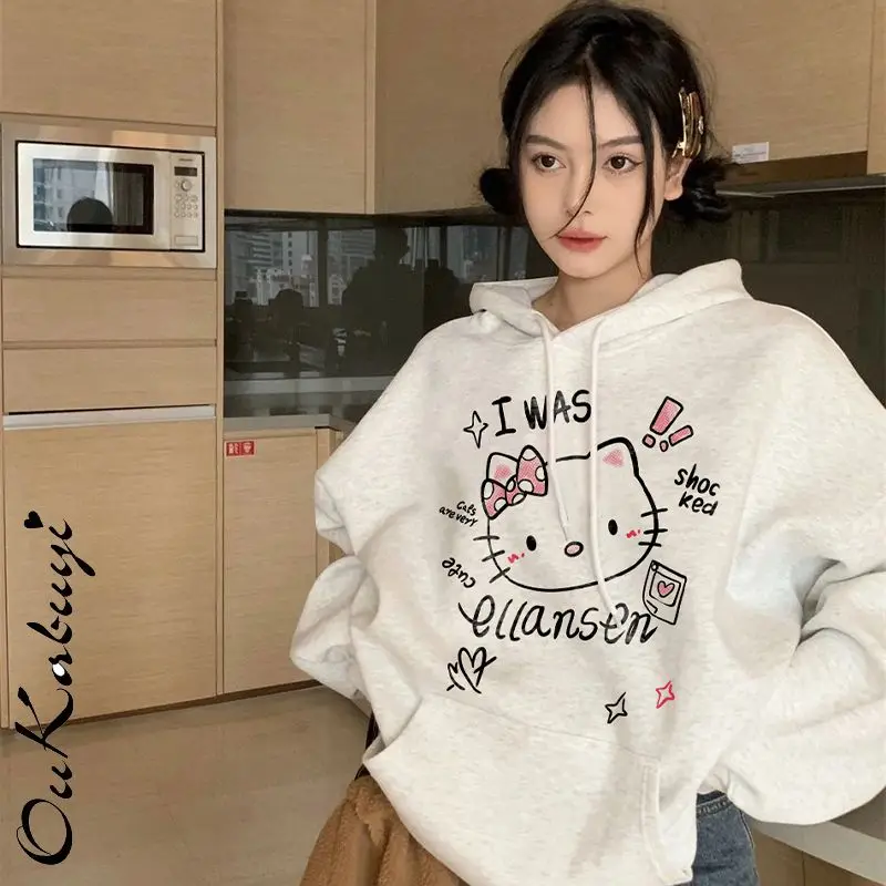 Новинка Осень-зима Милая Женская толстовка Sanrio Kawaii котенок кошка милый академический Стиль Корейская версия
Новинка Осень-зима Милая Женская толстовка Sanrio Kawaii котенок кошка милый академический Стиль Корейская версия