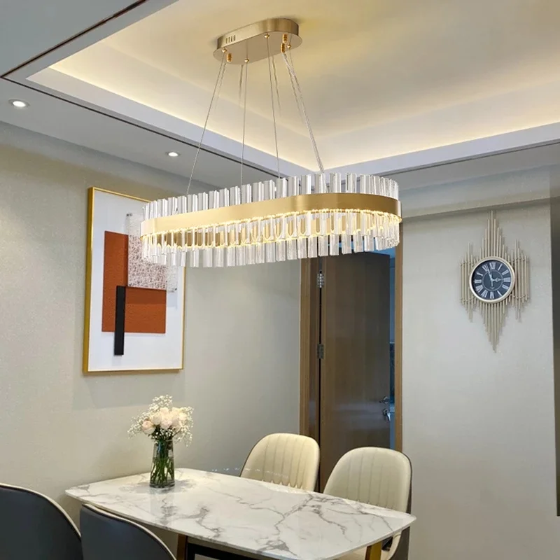 

Chandeliers Nordic Ring Pendant Lamps Post-Modern Crystal LED Lights Living Dining Room Restaurant Villa Bedroom Study Lightings