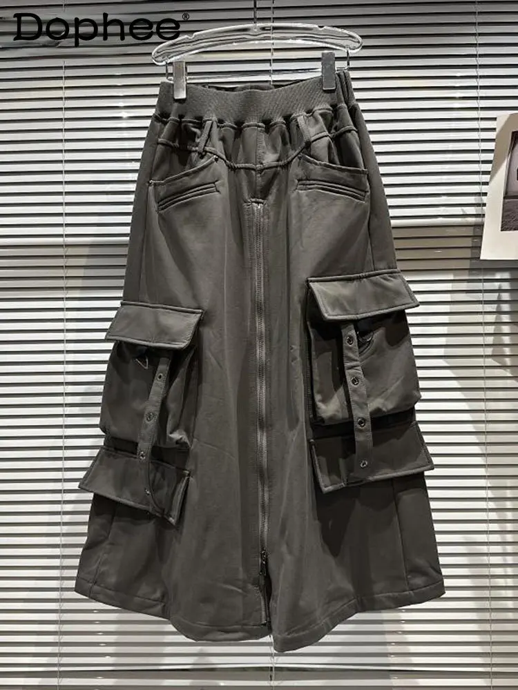 Fashion High Street Style Pocket Zipper Skirt Women Loose Retro Design High Waist Cargo Skirts Female 2022 Autumn
Fashion High Street Style Pocket Zipper Skirt Women Loose Retro Design High Waist Cargo Skirts Female 2022 Autumn