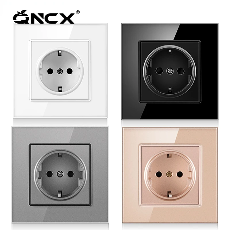 QNCX EU Standard Wall Power Socket Outlets Crystal Glass Panel Power Plug 16a European Grounded Glass Wall Socket 86mm * 86mm
QNCX EU Standard Wall Power Socket Outlets Crystal Glass Panel Power Plug 16a European Grounded Glass Wall Socket 86mm * 86mm