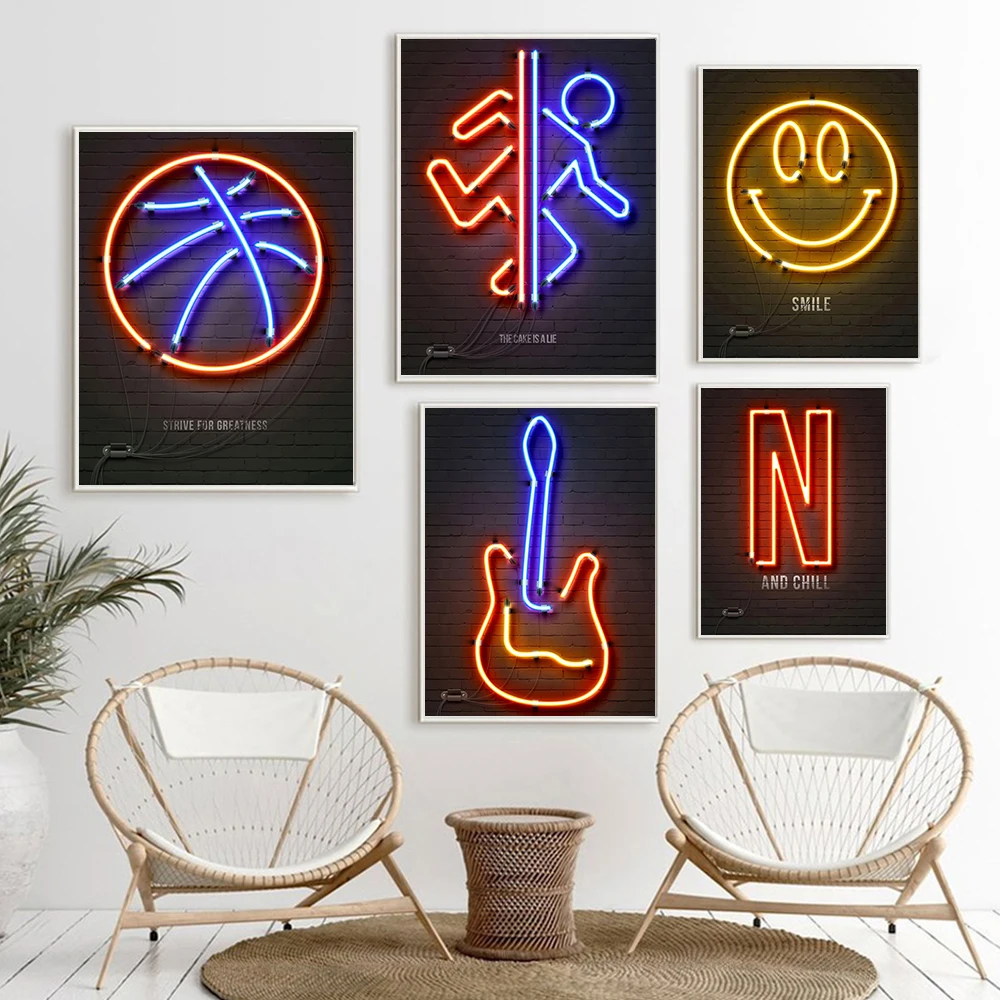 Gamer Retro Poster Neon Light Canvas Painting Color Gamepad Guitar Wall Art Picture Basketball Audio Cassette Prints Poster Gift
Gamer Retro Poster Neon Light Canvas Painting Color Gamepad Guitar Wall Art Picture Basketball Audio Cassette Prints Poster Gift